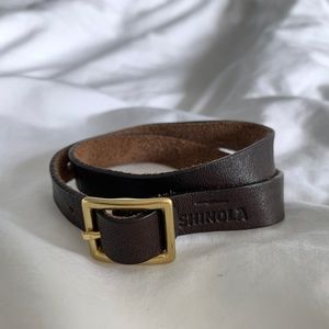 SHINOLA Leather Wrap Bracelet
